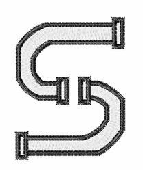 PVC Pipe S - 4x4 pipe quick stitch machine embroidery design for cute baby onesies
