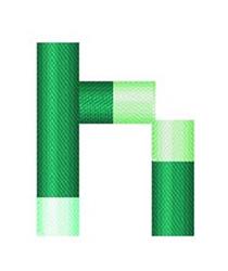 Ready Player Font h - 4x4 font quick stitch embroidery design for cute baby onesies