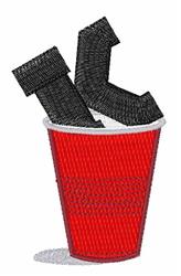 Red Cup K - 4x4 cup beginner-friendly machine embroidery design for Event Banners