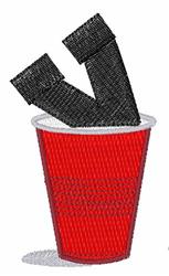 cup beginner-friendly machine embroidery - Red Cup V perfect for kitchen tea towels