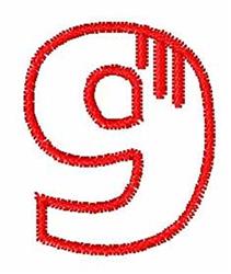 Redwork Block Font 9 - 4x4 font redwork embroidery design for reusable tote bags