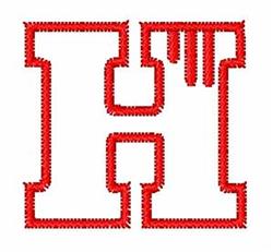 font redwork machine embroidery - Redwork Block Font H perfect for kitchen aprons