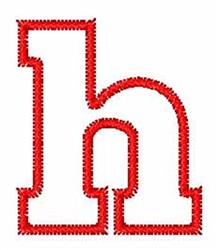 Redwork Block Font h - 4x4 font redwork embroidery design for reusable tote bags
