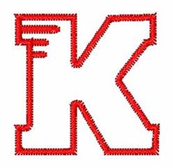 font redwork machine embroidery - Redwork Block Font K perfect for kitchen aprons