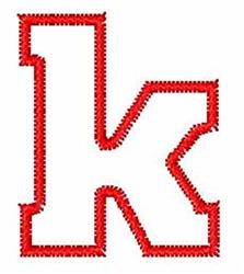 Redwork Block Font k - 4x4 font redwork embroidery design for reusable tote bags