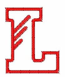 quick stitch font redwork machine embroidery pattern - Redwork Block Font L for decorative pillow covers