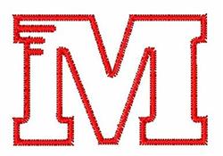 Redwork Block Font M - 4x4 font redwork embroidery design for reusable tote bags