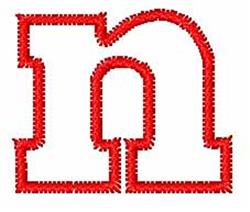 Redwork Block Font n - 4x4 font redwork embroidery design for reusable tote bags
