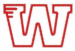 font redwork machine embroidery - Redwork Block Font W for patchwork quilt blocks