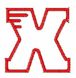 quick stitch font redwork machine embroidery pattern - Redwork Block Font X for kitchen aprons