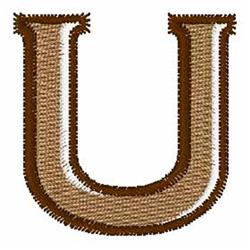 Shaded U - 4x4 shaded quick stitch embroidery design for decorative pillow covers