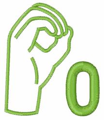 Sign Language 0 - 4x4 language quick stitch embroidery design for reusable tote bags