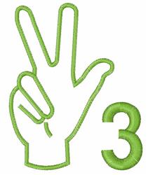 Sign Language 3 - 4x4 language quick stitch embroidery design for reusable tote bags