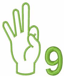 Sign Language 9 - 4x4 language quick stitch machine embroidery design for Caps