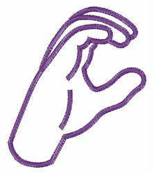 Sign Language C - 4x4 language quick stitch machine embroidery design for Patches