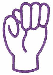 quick stitch language machine embroidery pattern - Sign Language M for reusable tote bags
