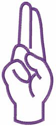 Sign Language U - 4x4 language quick stitch embroidery design for reusable tote bags