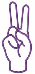 quick stitch language machine embroidery pattern - Sign Language V for reusable tote bags