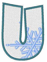 Snowflake Font U - 4x4 snowflake beginner-friendly embroidery design for cute baby onesies