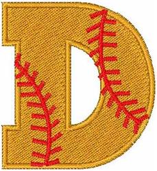 Softball Font D - 4x4 font quick stitch machine embroidery design for Team Uniforms