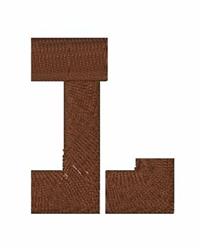 Stencil Font L - 4x4 font quick stitch machine embroidery design for kitchen tea towels