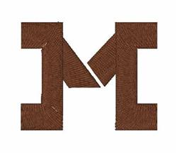 quick stitch font machine embroidery pattern - Stencil Font M for reusable tote bags