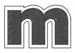 Stitched Font m - 4x4 font quick stitch machine embroidery design for cute baby onesies