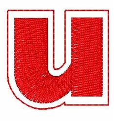 quick stitch font machine embroidery pattern - Stitched Font u for decorative pillow covers