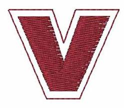 Stitched Font v - 4x4 font quick stitch embroidery design for reusable tote bags
