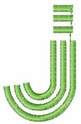 Striped Lower Case j - 4x4 case quick stitch embroidery design for reusable tote bags