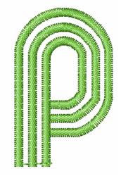 Striped Lower Case p - 4x4 case quick stitch embroidery design for reusable tote bags