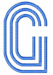 case quick stitch machine embroidery - Striped Upper Case G for cute baby onesies
