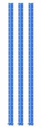 Striped Upper Case I - 4x4 case quick stitch embroidery design for reusable tote bags