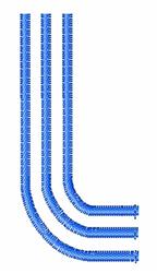 Striped Upper Case L - 4x4 case quick stitch embroidery design for reusable tote bags
