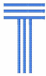quick stitch case machine embroidery pattern - Striped Upper Case T for reusable tote bags