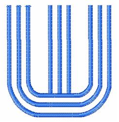 quick stitch case machine embroidery pattern - Striped Upper Case W for decorative pillow covers