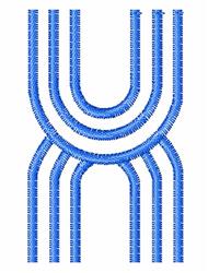 Striped Upper Case X - 4x4 case quick stitch embroidery design for decorative pillow covers