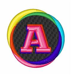 Techno Color Font A - 4x4 font beginner-friendly embroidery design for kitchen tea towels