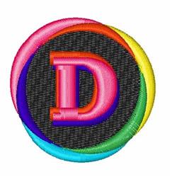 Techno Color Font D - 4x4 font beginner-friendly embroidery design for kitchen tea towels