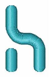 Techno Overload Font h - 4x4 font quick stitch embroidery design for decorative pillow covers