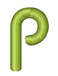 Techno Overload Font P - 4x4 font quick stitch embroidery design for kitchen tea towels