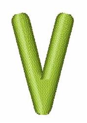 Techno Overload Font V - 4x4 font quick stitch embroidery design for decorative pillow covers