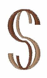 Thin Thick Engraved Font S - 4x4 font quick stitch embroidery design for kitchen aprons