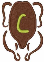 Turkey Font C - 4x4 font quick stitch machine embroidery design for reusable tote bags