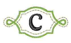 quick stitch font machine embroidery pattern - Twisted Monogram Font C for kitchen tea towels
