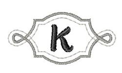 Twisted Monogram Font K - 4x4 font quick stitch embroidery design for kitchen aprons