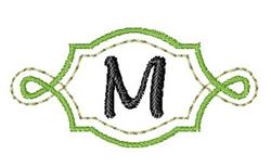 font quick stitch machine embroidery - Twisted Monogram Font M for kitchen aprons