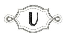 quick stitch font machine embroidery pattern - Twisted Monogram Font U for kitchen aprons