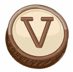 Typewriter Key Font V - 4x4 font beginner-friendly embroidery design for decorative pillow covers