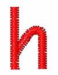 Watermelon Curl h - 4x4 curl quick stitch embroidery design for reusable tote bags